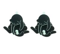 Llavero interactivo con diseño de gato travieso, los gatos juegan con sus bolas, divertido colgante de bolsas, llavero sensorial de gato moviéndose, colgante interactivo para estuche, Negro, talla