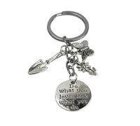 Llavero Jardinero - Llaveros Agricultor con Pala, Mariposa, Flor Margarita y Placa con Frase motivadora - Accesorio de llaves amantes del Jardín, Jardinero, Jardinería… - Llavero unisex hombre y mujer