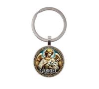 Llavero, joya de bolsa cabujón arcángel Gabriel protector.
