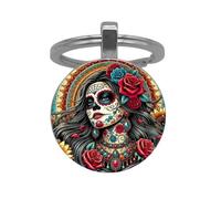 Llavero, joya de bolsa santa muerte calavera calavera de la tradición mexixaina.