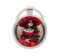 Llavero, joya de bolso, accesorio de moda Santa Muerte sombrero calavera estilo mexicano.