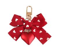 Llavero lindo 2 uds llavero de corazón Lazo Rojo femenino lindo llaveros Metal moda bolsa coche(Bow Heart)
