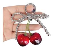 Llavero lindo 4 Uds. Llavero con lazo de encaje, colgante cereza, joyería encantadora for niñas y mujeres(Color1)