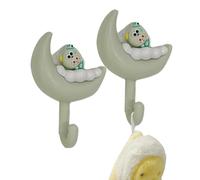 Llavero lindo para pared, soporte para llaves de | Cloud Aesthetic Key Hooks,2x luna sin perforación organizador de joyas decorativas estéticas para el frigorífico del dormitorio escolar