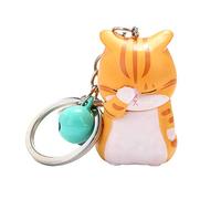Llavero, llavero de muñeca, bonito llavero, llavero de coche, llavero de gato, lindo llavero de gato tímido y gordito, llavero con colgante de bolso, decoración for mujeres, hombres, niñas y niños (ca
