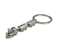 Llavero Locomotora Tren con Dos Vagones - Llaveros con Máquina de Tren y Vagones de color Plata - Accesorio para amantes de los Trenes, Locomotoras, Vagón, Estaciones… - Unisex para Hombre y Mujer