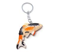 Llavero, madera, con forma de pez koi