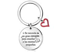 Llavero Maestros Colgante Manzana Apreciar Día Maestro Regalos Cumpleaños Tutor Gracias Estudiantes Graduación Recuerdo Maestra Jubilado Acción Gracias Navidad Se Necesita Un Gran Corazón Para Enseñar
