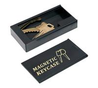 Llavero magnético - Caja para llaves magnética, caja de almacenamiento para llaves, organizador para armario de llaves externo, caja para llaves escondida