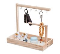 Llavero magnético de pared - Madera 30 x 15 x 27 cm | Bandeja para llaves para mesa de entrada, para joyero de madera con 6 ganchos, organizador decorativo, escritorio, dormitorio, entrada