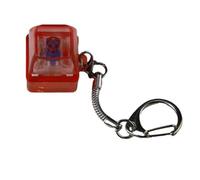 Llavero mecánico de plástico transparente para prensar artefactos de policarbonato, material transparente que lo convierte en un artículo coleccionable único hecho de alta (rojo)