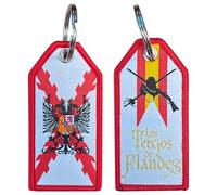 Llavero Militar Tercios de Flandes, Cruz de Borgoña, Doble Cara, Diseño Heráldico Español, Rojo y Blanco