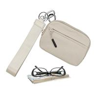 Llavero Monedero Mujer Bolso Muñequera con Llavero | Carteras para Mujer | Cartera de Nylon Impermeable con Cremallera Monederos Compactos Mujer con Correa de Mano para, beige, ver descripción, Ver