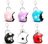 Llavero Moto de Casco, Porta Chaves con Diseño de Casco de Motocicleta 3D, 6 pcs Keychain Cierre de Langosta Casco Moto, Llavero Personalizado Moto para Regalo de Cumpleaños