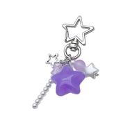 Llavero multicolor con colgante de estrella de gelatina, cadenas para teléfonos celulares, elegantes correas de cuerda para teléfonos celulares, llavero accesorio para mochilas