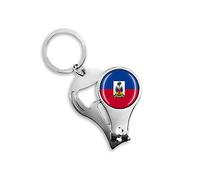 Llavero multifuncional con diseño de bandera nacional de Haití para colgar botellas, abridor de uñas, mochila