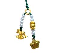 Llavero multifuncional con diseño de caballo balancín, correa de metal decorativa para el teléfono, para mochilas y mochila de transporte diario, D