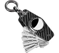 Llavero organizador de llaves de fibra de carbono compatible con Air-Tag compacto para llavero, bolsillo minimalista para llavero, sin etiqueta de aire, Negro, /