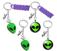 Llavero original, con o sin nombre, varios modelos a elegir, extraterrestre, extranjero, no somos solos, marciano, personalizable, joya de bolsa, verde, M