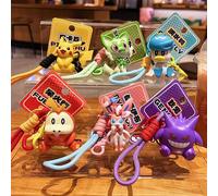 Llavero Original de Pokémon con Pikachu, Gengar, Sylveon, Sprigatito, Quaxly, Fuecoco, Figura de Acción de Anime, Colgante con Fragancia Quaxly