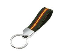 Llavero original de tela verde Guardia Civil con la bandera de España y argolla plateada. Elástico e ideal para personalizar llaves, bolso, mochila...