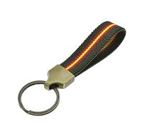 Llavero original de tela verde Guardia Civil con la bandera de España y argolla plateada. Elástico e ideal para personalizar llaves, bolso, mochila...