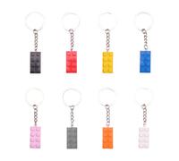 Llavero - Pack 8 Unidades,Llaveros coloridos,Llavero de colores vivos,diseño ladrillo,Accesorio ideal para mochila & llaves,Perfecto para Amantes de,Llavero colgante para llavero