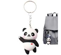 Llavero Panda - Colgante de muñeca 3D de PVC de 3,5x4,9 cm, accesorio para llave de dibujos animados | Perfecto para colgante de mochila, decoración de estuche, recompensa para estudiantes, regalo de