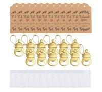 Llavero para baby shower,abridor de botellas para baby shower | 12X gracias favores de baby shower,Recuerdos decorativos de regreso de invitados con etiquetas de bolsas de organza para fiesta de