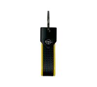 Llavero para coche compatible con Opel, resistente y duradero, cierre con anilla, ideal como regalo, 90 x 20 mm, Amarillo Logo Negro, 90 x 20 mm
