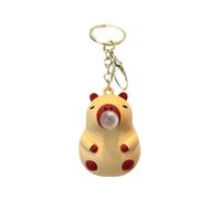 Llavero para coche con figura Capybara, llavero Capybara | Colgante llave muñeca capibara divertido dibujos animados,Colgante para bolso capibara portátil de 6,6 cm, simpático anillo porta chia, F,