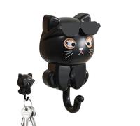 Llavero para gatos - Gancho para gatos adhesivo decorativo y resistente | Gancho de pared de dibujos animados resistente al agua para llaves y chaquetas