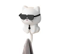 Llavero para gatos - Gancho para gatos adhesivo decorativo y resistente | Gancho de pared de dibujos animados resistente al agua para llaves y chaquetas