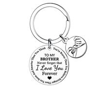 Llavero para hermano, regalo para hermano, llavero de hermana y hermanos, regalo de cumpleaños para hermano, regalos de Navidad, amistad nunca olvides que te amo para siempre, llavero de mejor amigo,