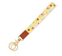 Llavero para Mujer Patrón de Flores, Delicado Brazalete para Claves, Pulsera de Llavero para Niña, Brazalete Keychain Wrist Lanyard, Llavero Coche, Rotación de 360°, Moda, Suave, Cómodo de Llevar