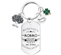Llavero para Papá y Abuelo, regalo del abuelo del mundo edición limitada, idea de regalo para el día del abuelo, cumpleaños o Navidad, pensamiento cariñoso de agradecimiento para el abuelo, plata, L