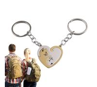 Llavero para pareja, llavero de pareja a juego en y negro, llavero de aniversario en forma de corazón para novio, novia, cumpleaños, aniversario, dorado, Refer to description