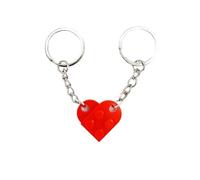 Llavero para Parejas,2 PCS Pequeño Corazón Llaveros de Socio Rojo Ladrillo Llavero para Dos Pares,Decoraciones Corazón a Juego