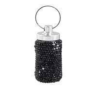 Llavero para pastillas - Pastillero portátil, contenedor seguro para pastillas | Pastillero de viaje con diamantes de imitación, pastillero portátil impermeable para viajes, acampada al aire libre, bl
