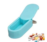 Llavero para pastillero - Contenedor portátil impermeable, mini estuche organizador, soporte para medicamentos de viaje | El accesorio del bolsillo que acampa al aire libre que camina para las vitamin