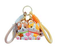 Llavero para perros - Llavero magnético de dibujos animados, llavero magnético a juego | Juego de llaveros magnéticos, llavero para cachorros, llavero con forma de animal lindo, soporte cl, café, Se