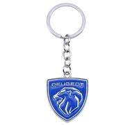 Llavero para Peugeot 3008 E3008 P64 2024 2025, Coche Llaveros Personalizados Accesorios de Coche Clip para Llavero Keychain,Silver Blue