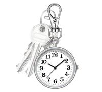 Llavero para Reloj, Llavero de Reloj, Reloj de Mochila con Clip | Exquisito Dije de de Reloj con Clip para Familia, Amigos y Amantes de Las Vacaciones, Plata, Ver descripción