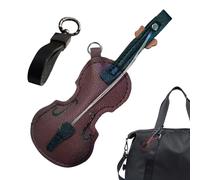 Llavero para violín - Encanto de instrumento de cuero, accesorio de bolsa creativo, ornamento musical miniatura, llavero decorativo | para fans de la música hombres mujeres cumpleaños Navidad