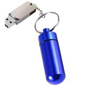 Llavero pastillero de metal, organizador de medicamentos, buen sellado, material seguro, pastilleros, mosquetón portátil, botella de medicina para acampar al aire libre, viajes, bolsillo