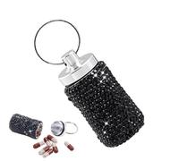 Llavero pastillero, llavero de píldoras, pastillero pequeño, portapíldoras portátil, llavero pastillero, impermeable y portátil, para bolso para hombres y mujeres, organizador de pastillas