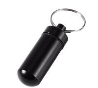 Llavero pastillero - Pastillero de aluminio impermeable | Mini dispensador de 17 mm, tubo de almacenamiento portátil de viaje, vial seguro con tapa de rosca, llavero compacto para medicamentos