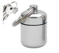 Llavero pastillero - Pastillero pequeño, soporte de metal para píldoras, llavero, portátil, impermeable, de metal, de píldora colorida, para joyas, botella de medicina para outd