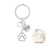 Llavero Pata de Perro Lindo Corazón Llaveros Personalizados Llavero Coche de Metal para Familiares Seres Queridos y Amigos
