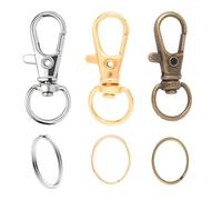 Llavero pequeño, 120 unidades, mosquetón, llavero, manualidades, anillos de mosquetón con articulación giratoria (plata/dorado/retro)